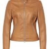 HUGO Libra Lederjacke Damen, Beige