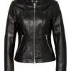 HUGO Libra Lederjacke Damen, Schwarz