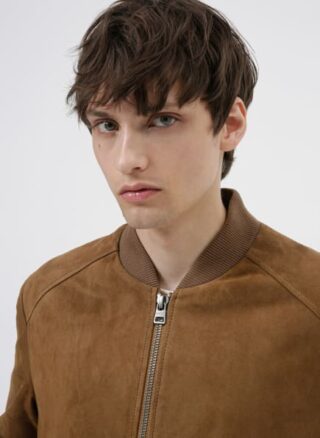 HUGO Liku Lederjacke Herren, Braun