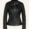 HUGO Lisaka Lederjacke Damen, Schwarz