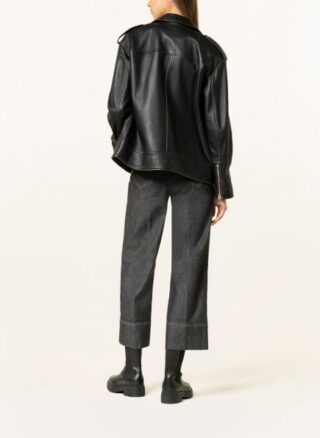 HUGO Litsa Lederjacke Damen, Schwarz