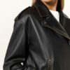 HUGO Litsa Lederjacke Damen, Schwarz