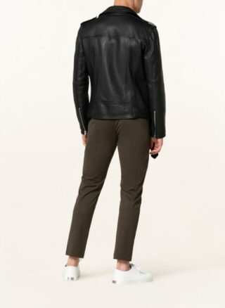 HUGO Lowis Lederjacke Herren, Schwarz