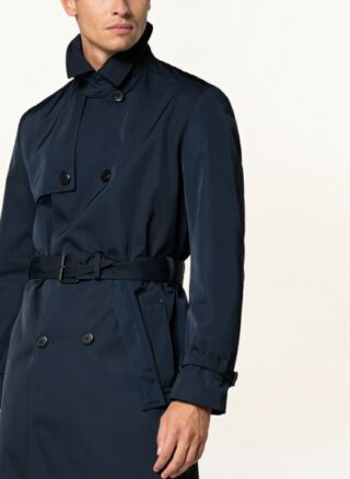 HUGO Maluks Trenchcoat Herren, Blau