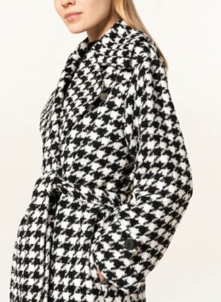 HUGO Mirianas Bouclé-Mantel Damen, Schwarz