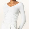 HUGO Nebriana Longsleeve Damen, Weiß
