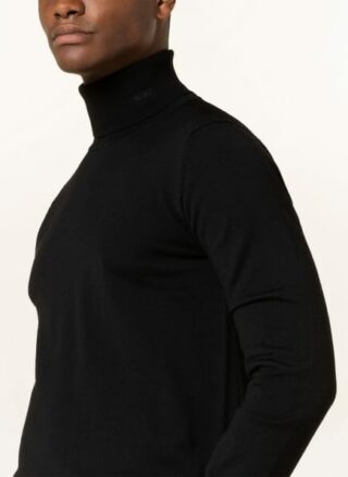 HUGO San Thomas Rollkragenpullover Herren, Schwarz