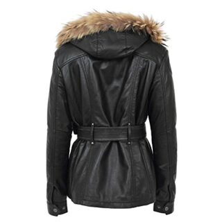 HZG Ledermantel Damen, Schwarz