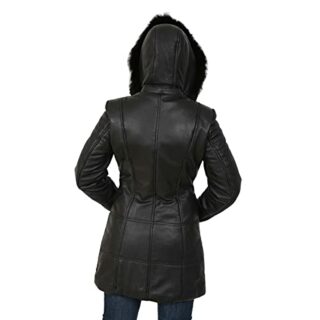 HZG Lisa Ledermantel Damen, Schwarz