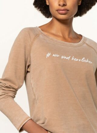 Herrlicher Freyja Sweatshirt Damen, Beige