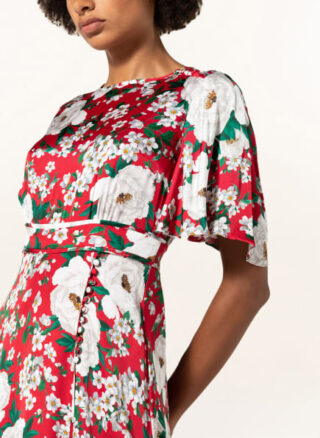 Hobbs Bella Ausgestelltes Kleid Damen, Rot