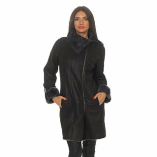 Hollert Dolores Ledermantel Damen, Grau