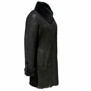 Hollert Dolores Ledermantel Damen, Schwarz