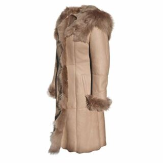 Hollert Fiona Ledermantel Damen, Beige
