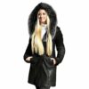 Hollert Florence Ledermantel Damen, Schwarz