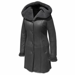 Hollert Madelene Ledermantel Damen, Grau