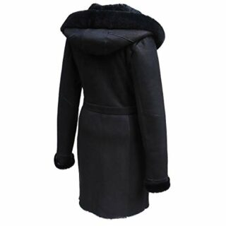 Hollert Skosy Ledermantel Damen, Schwarz