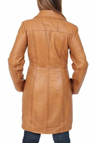 House of Leather Ledermantel Damen, Braun