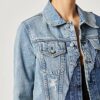 Hudson Classic Fitted Trucker Jeansjacke Damen, Blau