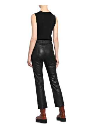 InWear Cedar 7/8-Lederhose Damen, Schwarz
