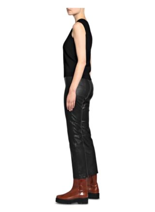 InWear Cedar 7/8-Lederhose Damen, Schwarz
