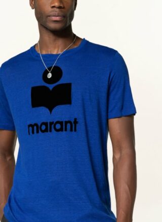 Isabel marant Karman aus Leinen T-Shirt Herren, Blau