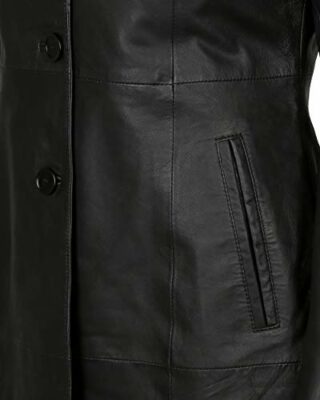 JCC Ik14-2 Ledermantel Damen, Schwarz