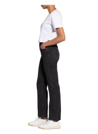 JEANERICA Slim Fit Straight Leg Jeans Damen, Schwarz