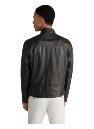 JOOP! JEANS Cleary Lederjacke Herren, Schwarz