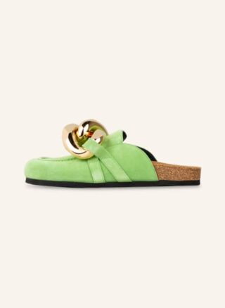 JW ANDERSON Chain Loafer Pantoletten Damen, Grün