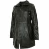 Jilani Ledermantel Damen, Schwarz