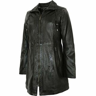 Jilani Ledermantel Damen, Schwarz