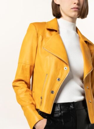 Joseph Ribkoff Lederjacke Damen, Gelb