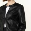 Joseph Ribkoff Lederjacke Damen, Schwarz