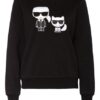 Karl Lagerfeld Ikonik Karl & Choupette Sweatshirt Damen, Schwarz