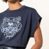 Kenzo Tiger T-Shirts Damen, Blau
