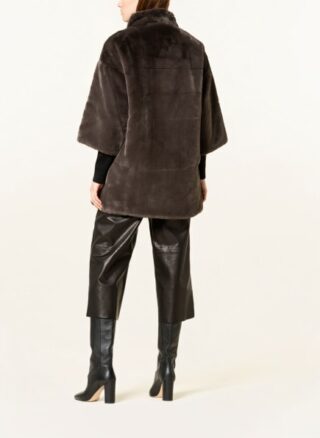 LUISA CERANO Kunstfelljacke Damen, Braun