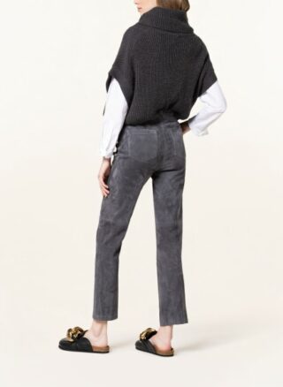 LUISA CERANO Lederhose Damen, Grau