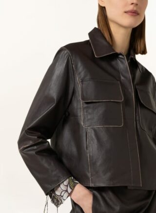 LUISA CERANO Lederjacke Damen, Braun