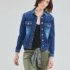 Le Temps des Cerises FLILLY00WL200 Jeansjacke Damen, Blau