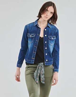 Le Temps des Cerises FLILLY00WL200 Jeansjacke Damen, Blau