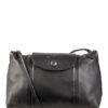 Longchamp Pliage Cuir Umhängetasche Damen, Schwarz