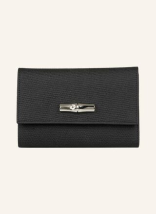 Longchamp Roseau Geldbörse Damen, Schwarz