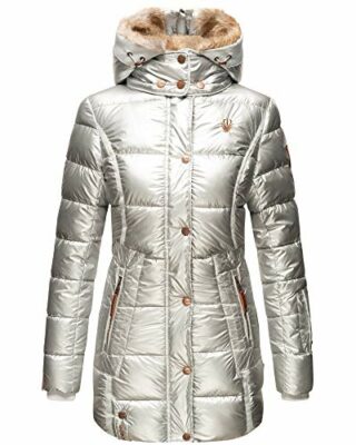 MARIKOO Nekoo Steppmantel Damen, Silber