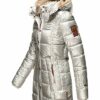 MARIKOO Nekoo Steppmantel Damen, Silber