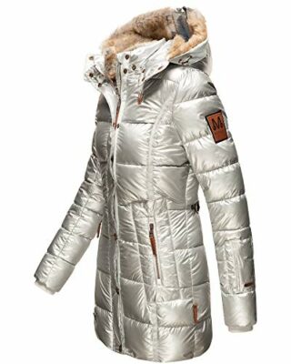 MARIKOO Nekoo Steppmantel Damen, Silber