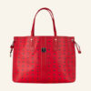 MCM Liz Candy Red Large Shopper Damen, Rot