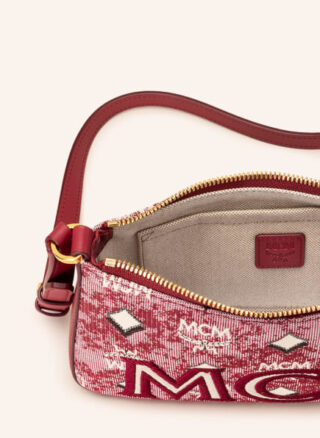 MCM Vintage Jacquard Umhängetasche Damen, Rot
