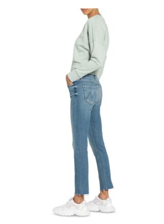 MOTHER Dazzler Ankle Fray Straight Leg Jeans Damen, Blau