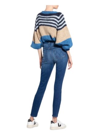 MOTHER High Waisted Looker Skinny Jeans Damen, Blau